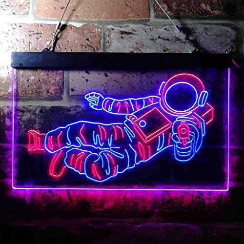 Astronaut Space Kids Room Decor Dual LED Neon Light Sign